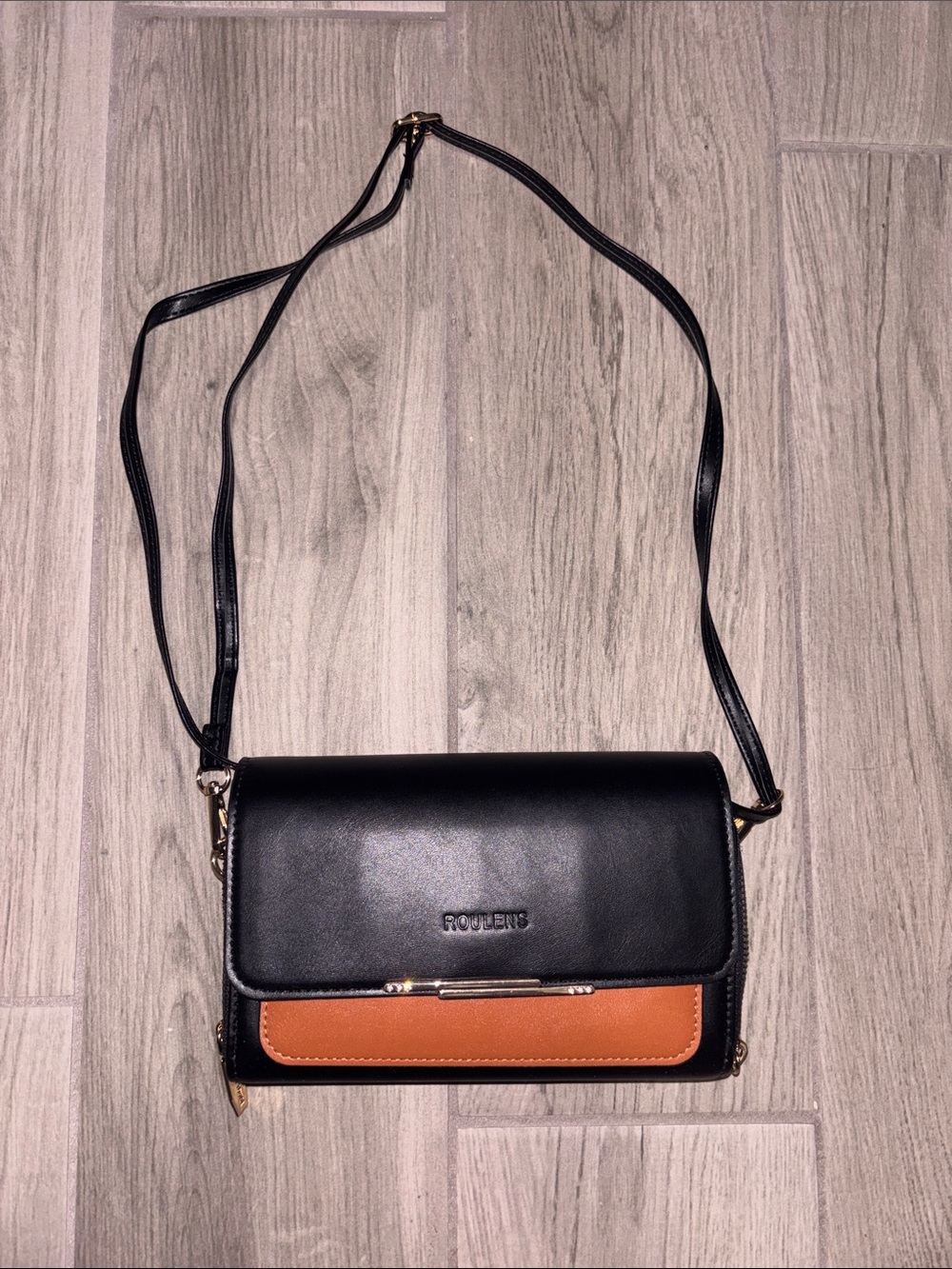 Rogueiris Black and Brown Two-Tone Crossbody Bag
